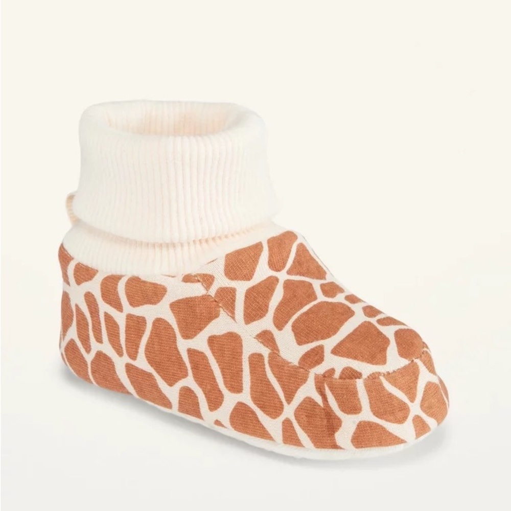 Old Navy Soft-Knit Animal-Print Bootie Slippers For Baby 6-12M